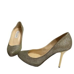 Jimmy Choo Romy Glitter Pointed-Toe 60mm Pumps Sz 36
